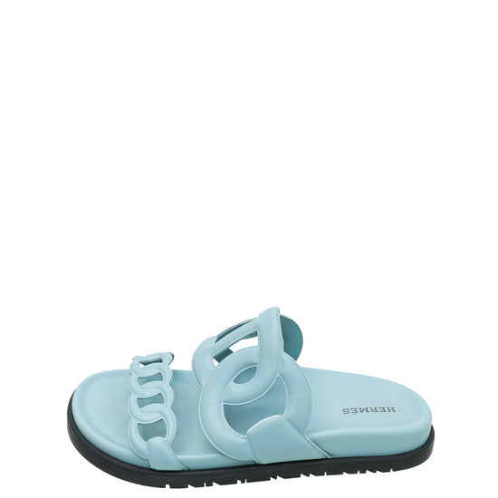 Hermes Blue Lin Extra Sandal 36 – THE CLOSET