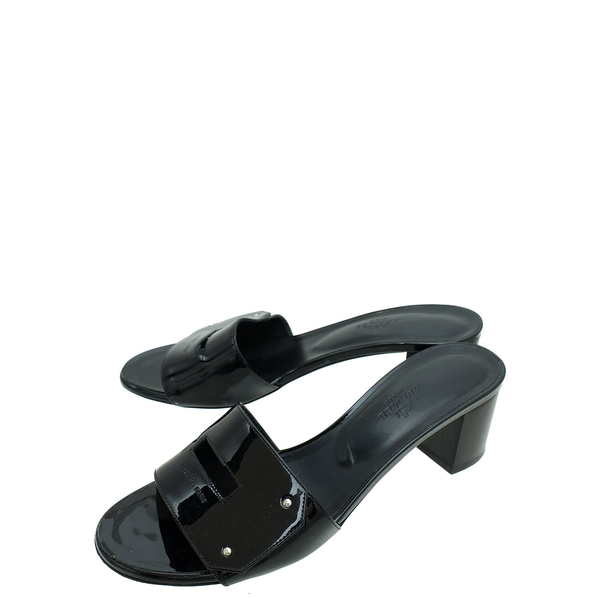 Hermes Noir Very Sandals 37.5-Hermes-THE CLOSET