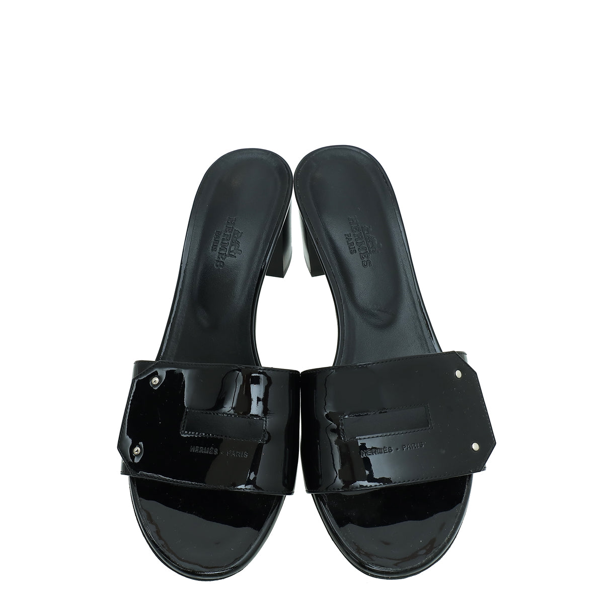 Hermes Noir Very Sandals 37.5