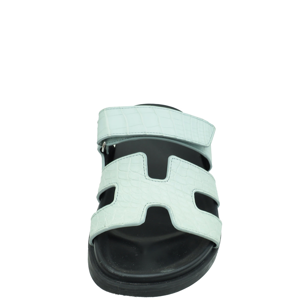 Hermes Vert D'Eau Matte Alligator Chypre Sandals 37.5