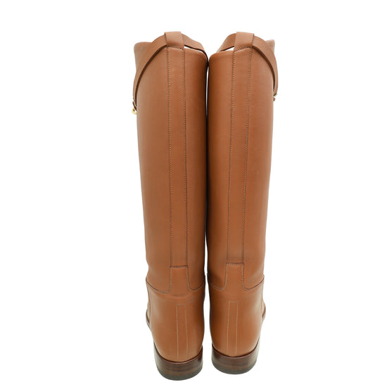 Hermes Gold Jumping Boot 37.5