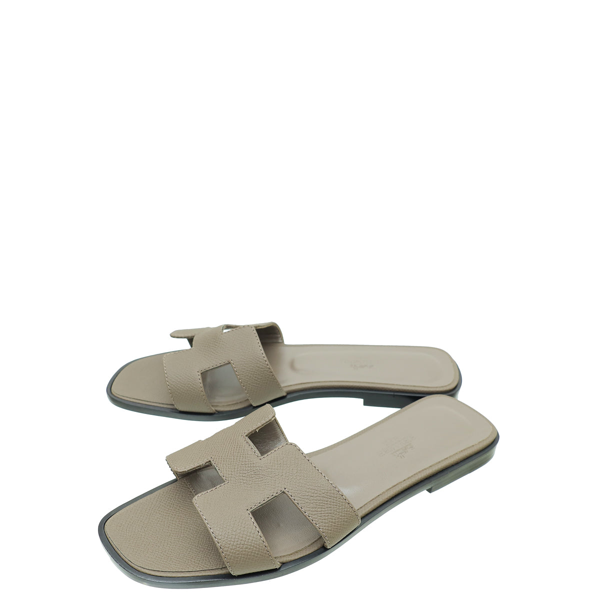 Hermes Gris Etain Oran Sandal 37-Hermes-THE CLOSET