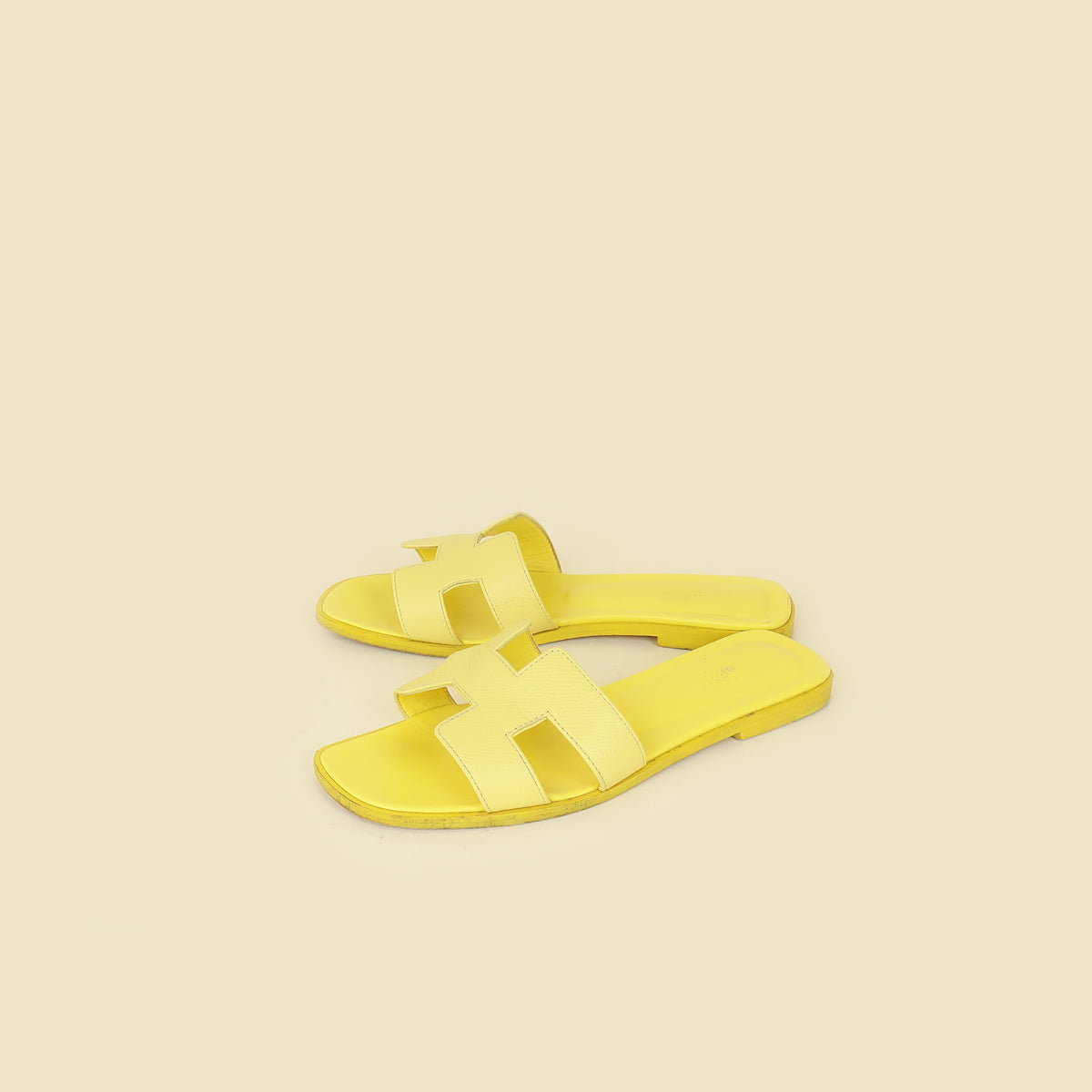 Hermes Lime Oran Sandals 37-Hermes-THE CLOSET