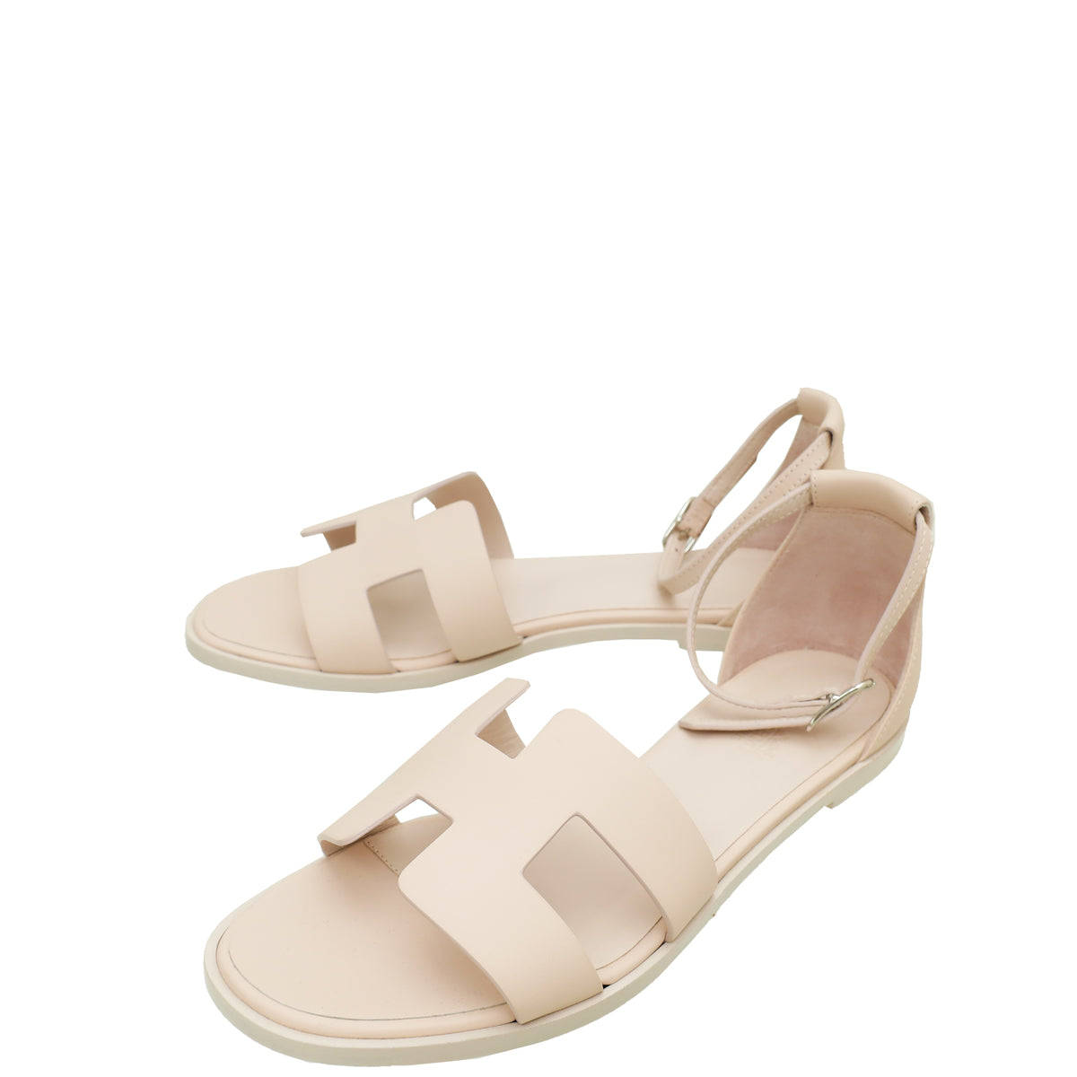 Hermes Rose Porcelaine Santorini Sandal 37-Hermes-THE CLOSET