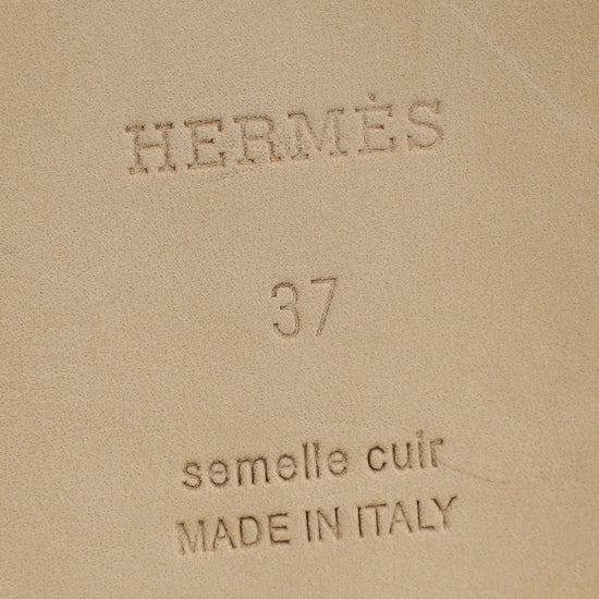 Hermes Rose Porcelaine Santorini Sandal 37