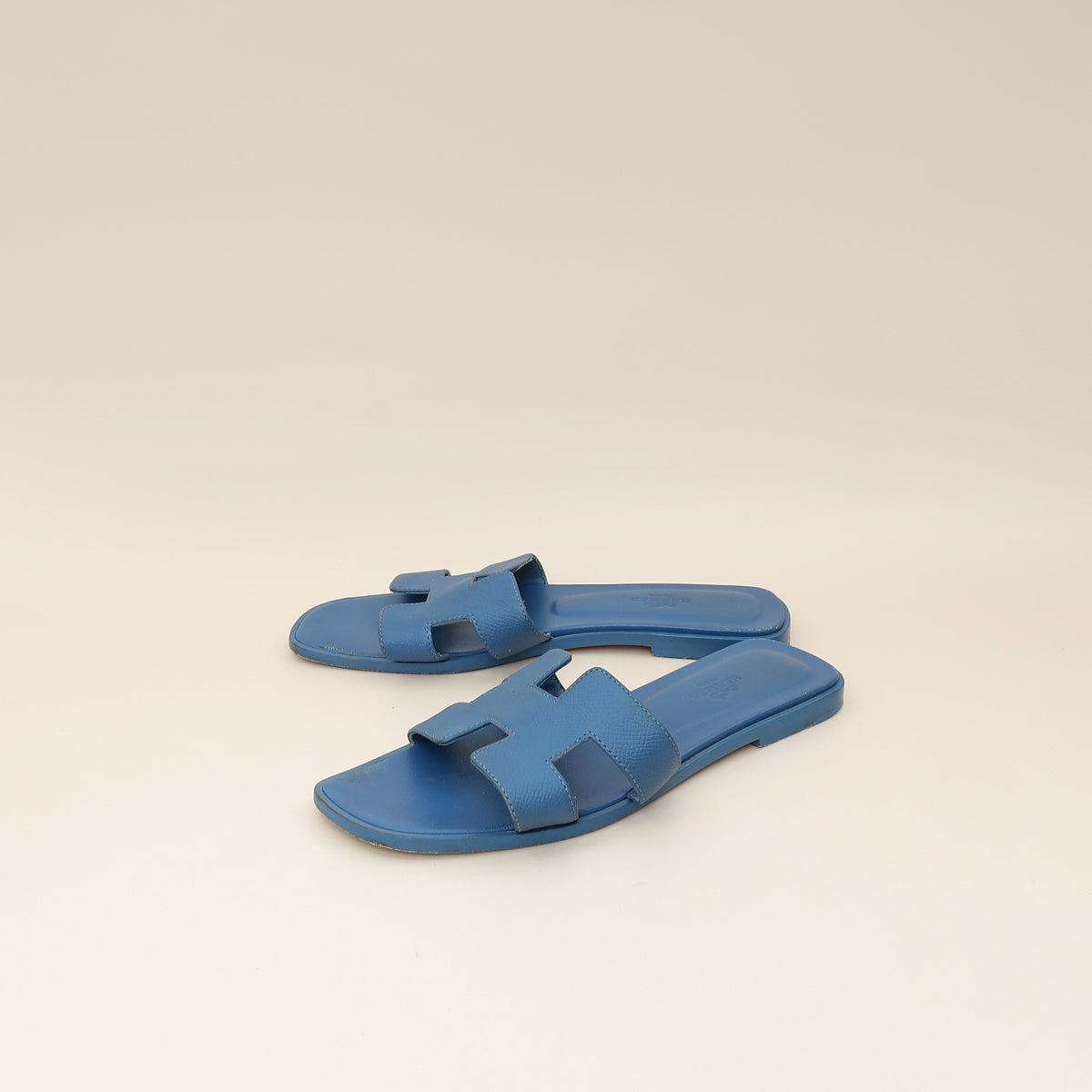 Hermes Bleu Bleuet Oran Sandal 37-Hermes-THE CLOSET