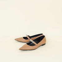 Hermes Camel Kelly Ballet Flats 37
