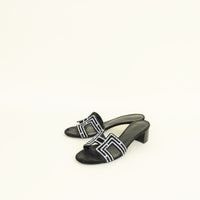 Hermes Noir Oasis Sandals 37