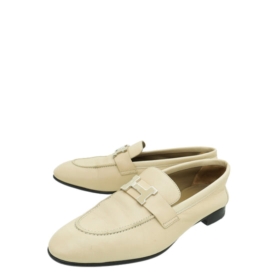 Hermes Beige Mastic Paris Loafer 37