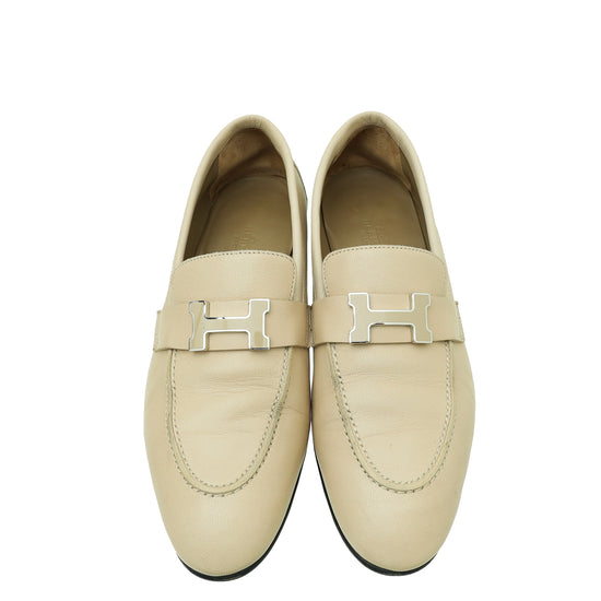 Hermes Beige Mastic Paris Loafer 37