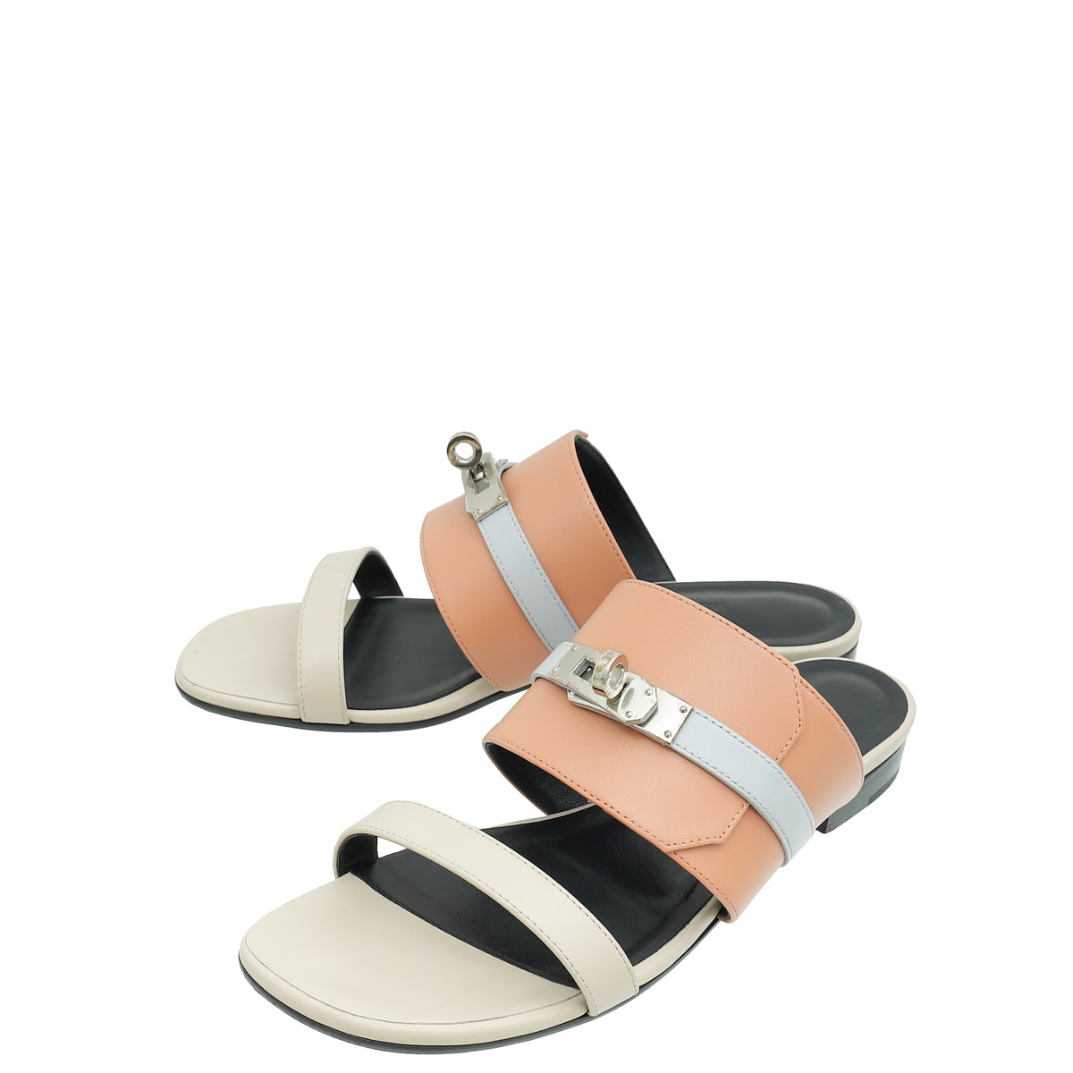 Hermes Rose Bubinga Multicolor Avenue Sandal 37