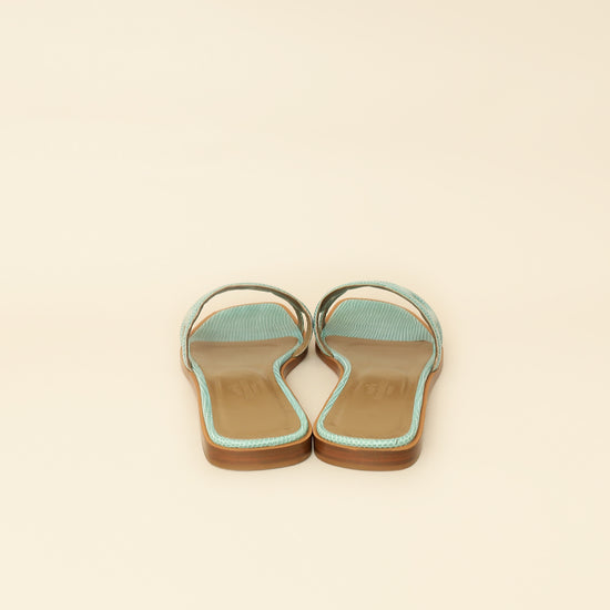 Hermes Turquoise Lizard Omaha Sandals 37-Hermes-THE CLOSET