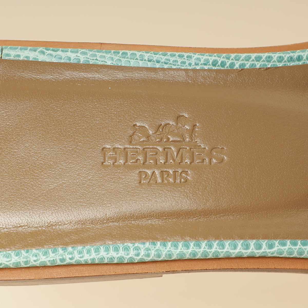 Hermes Turquoise Lizard Omaha Sandals 37-Hermes-THE CLOSET