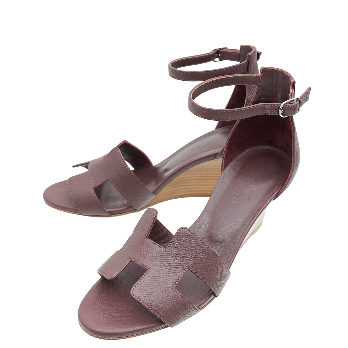 Hermes Bordeaux Legend Sandal 37-Hermes-THE CLOSET