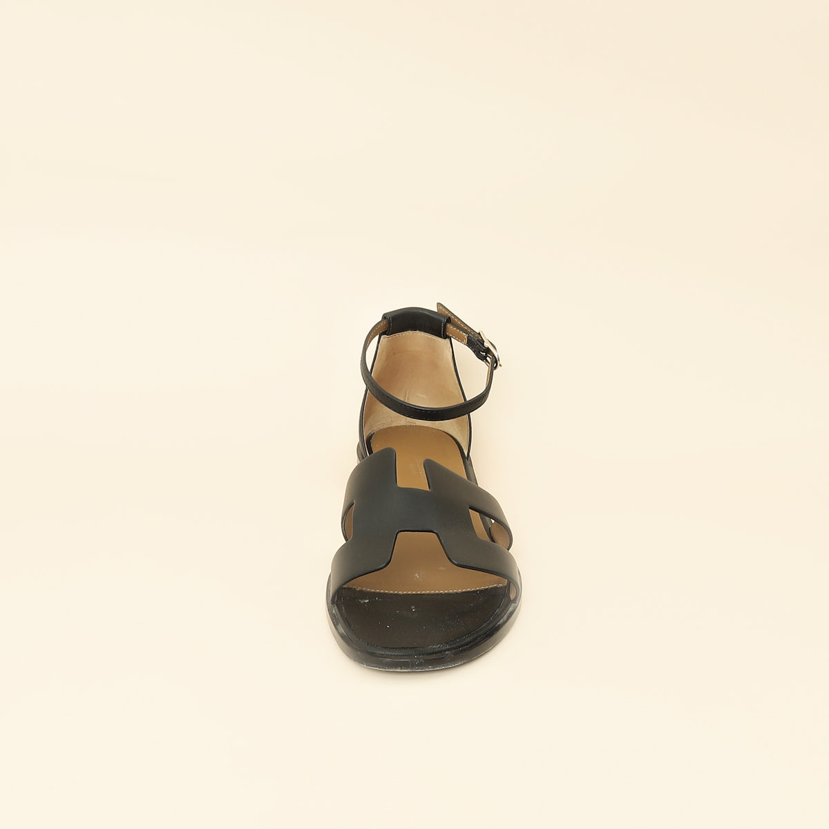 Hermes Noir Santorini Sandal 37-Hermes-THE CLOSET