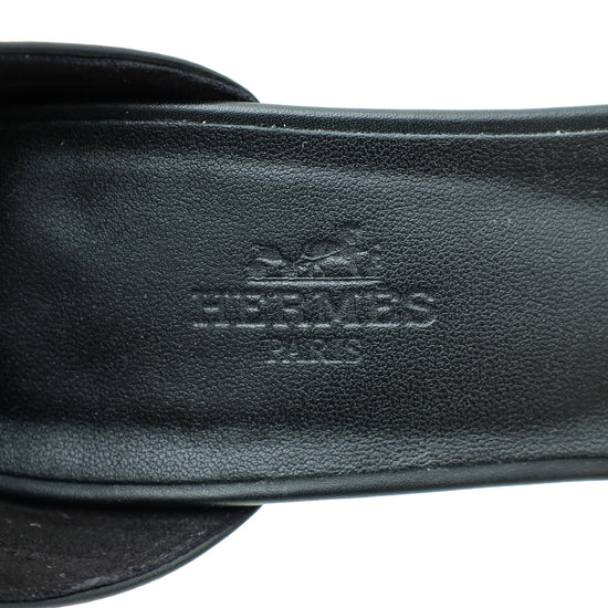 Hermes Noir Encens 50 Sandal 38.5