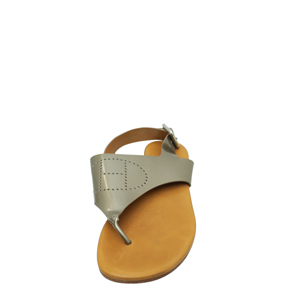 Hermes Bronze Kola Thong Slingback Flat Sandal 38-Hermes-THE CLOSET