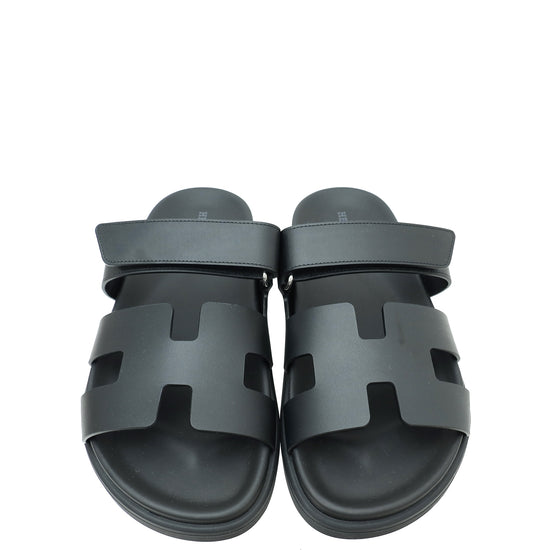 Hermes Noir Chypre Sandal 38