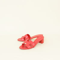 Hermes Rouge Jaipur Oasis Sandals 38