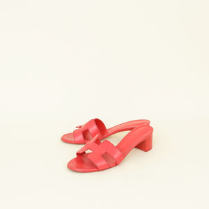 Hermes Rouge Jaipur Oasis Sandals 38