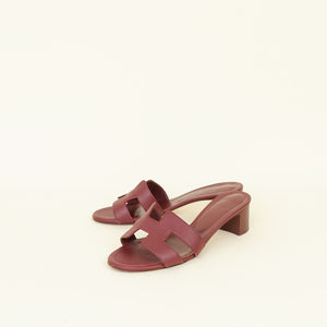 Hermes Rouge H Oasis Sandals 38