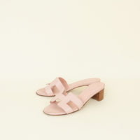 Hermes Rose Pale Oasis Sandals 38