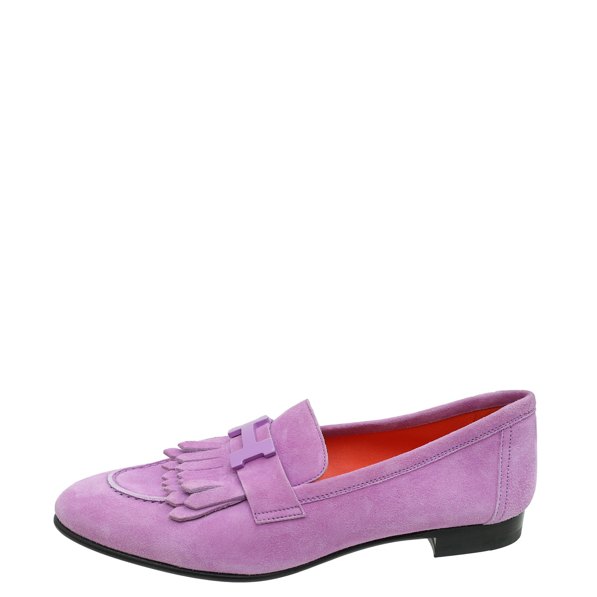 Hermes Violet Parme Royal Suede Goatskin Loafer 38