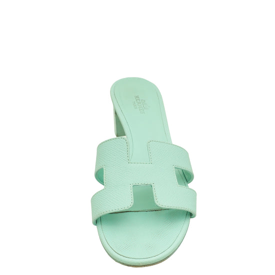 Hermes Vert Embrun Oasis Sandal 38