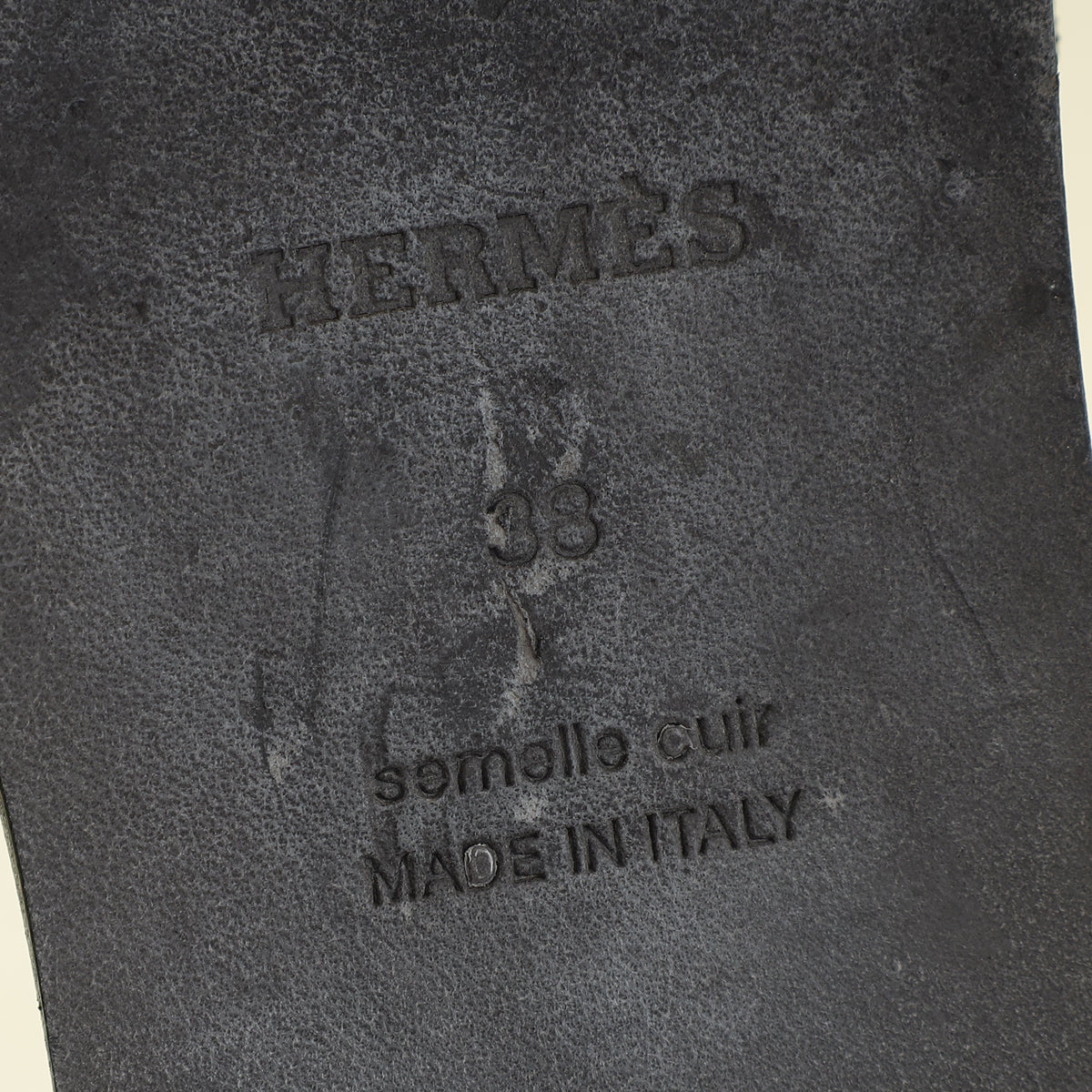 Hermes Noir Oran Sandal 38