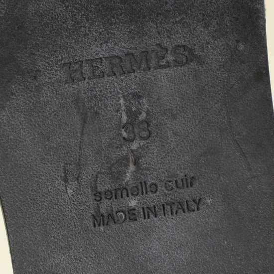 Hermes Noir Oran Sandal 38