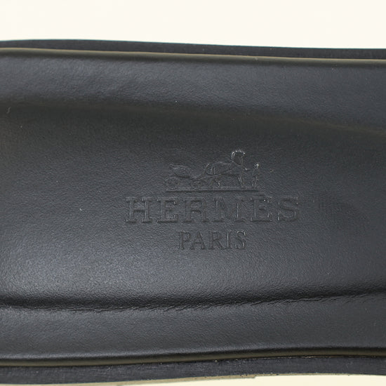 Hermes Noir Oran Sandal 38