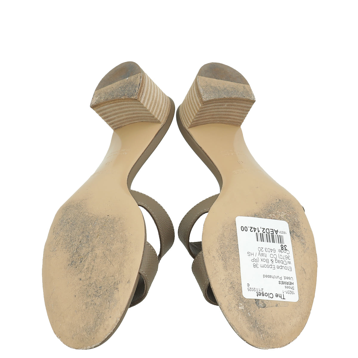 Hermes Etoupe Oasis Sandals 38 – THE CLOSET