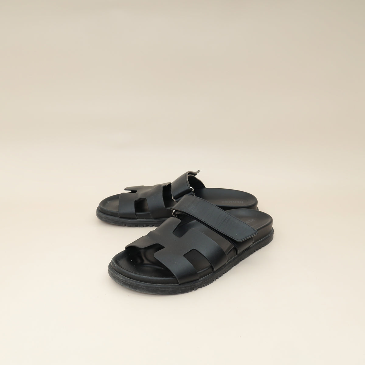 Hermes Noir Chypre Sandal 38-Hermes-THE CLOSET