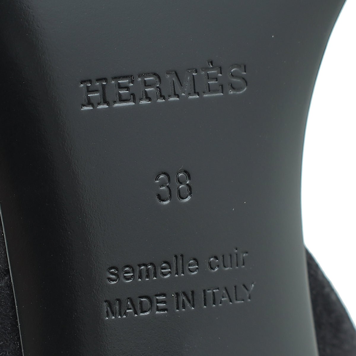 Hermes Noir Suede Goatskin Eternite 80 Rhinestone Details Sandal 38