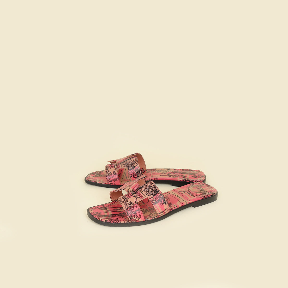 Hermes Multicolor Oran Brides de Gala en Desordre" Print Sandal 38-Hermes-THE CLOSET