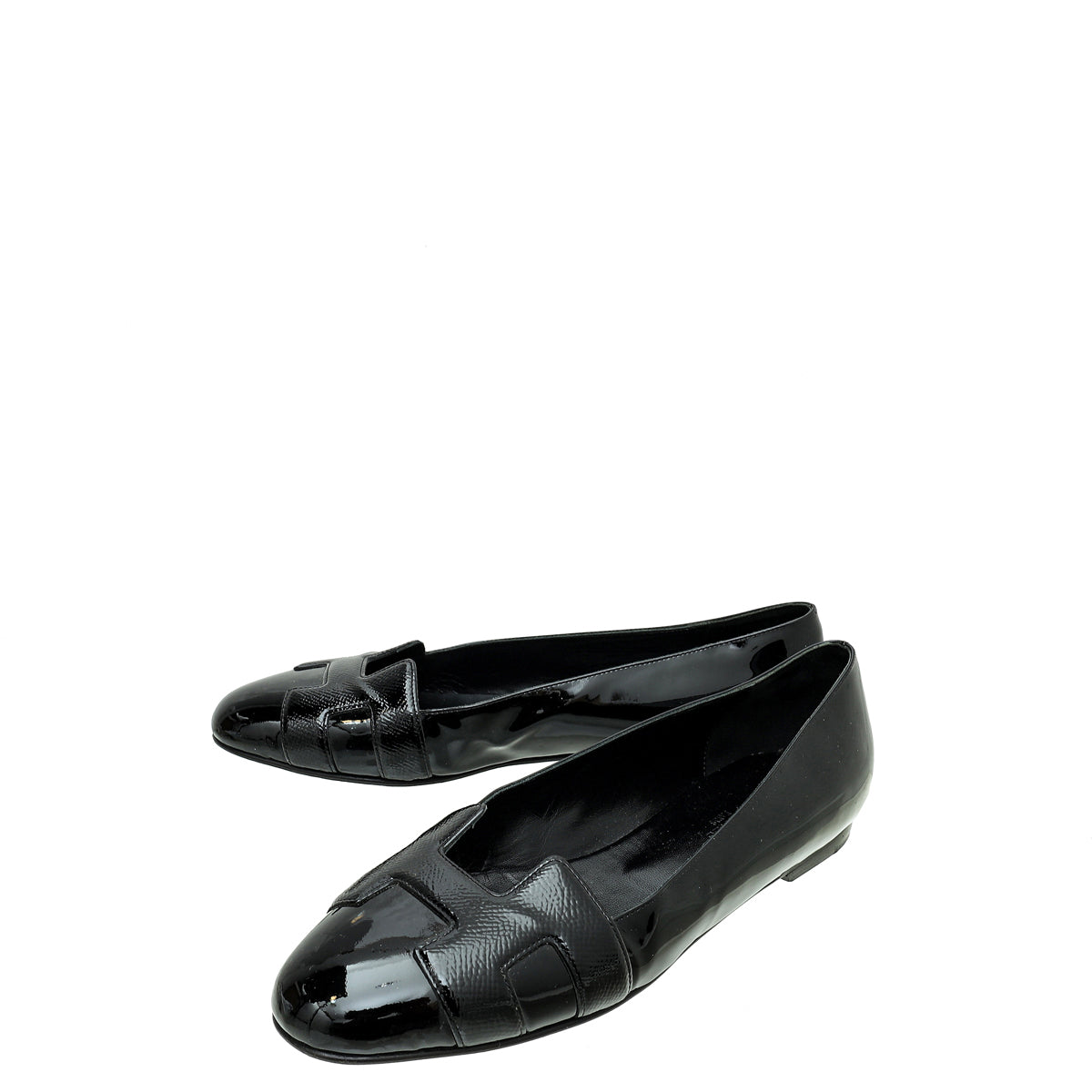 Hermes Black Nice Ballerina Flats 38-Hermes-THE CLOSET