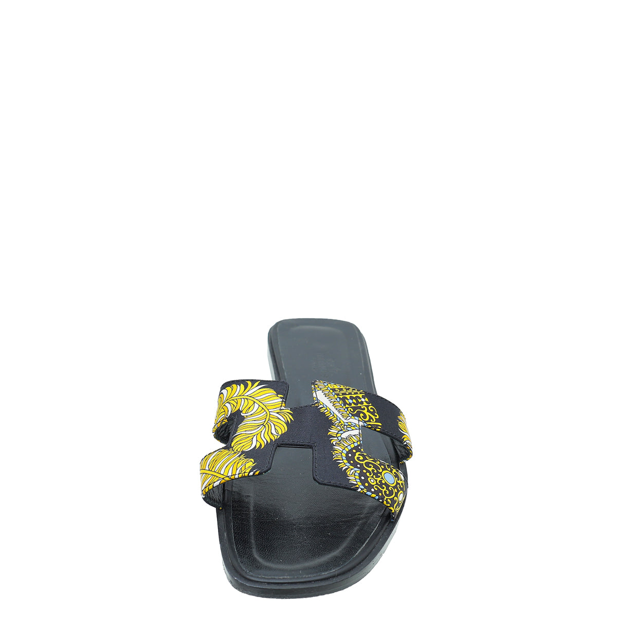Hermes Noir Multicolor Sous L'egide De Mars Silk Oran Sandals 38-Hermes-THE CLOSET
