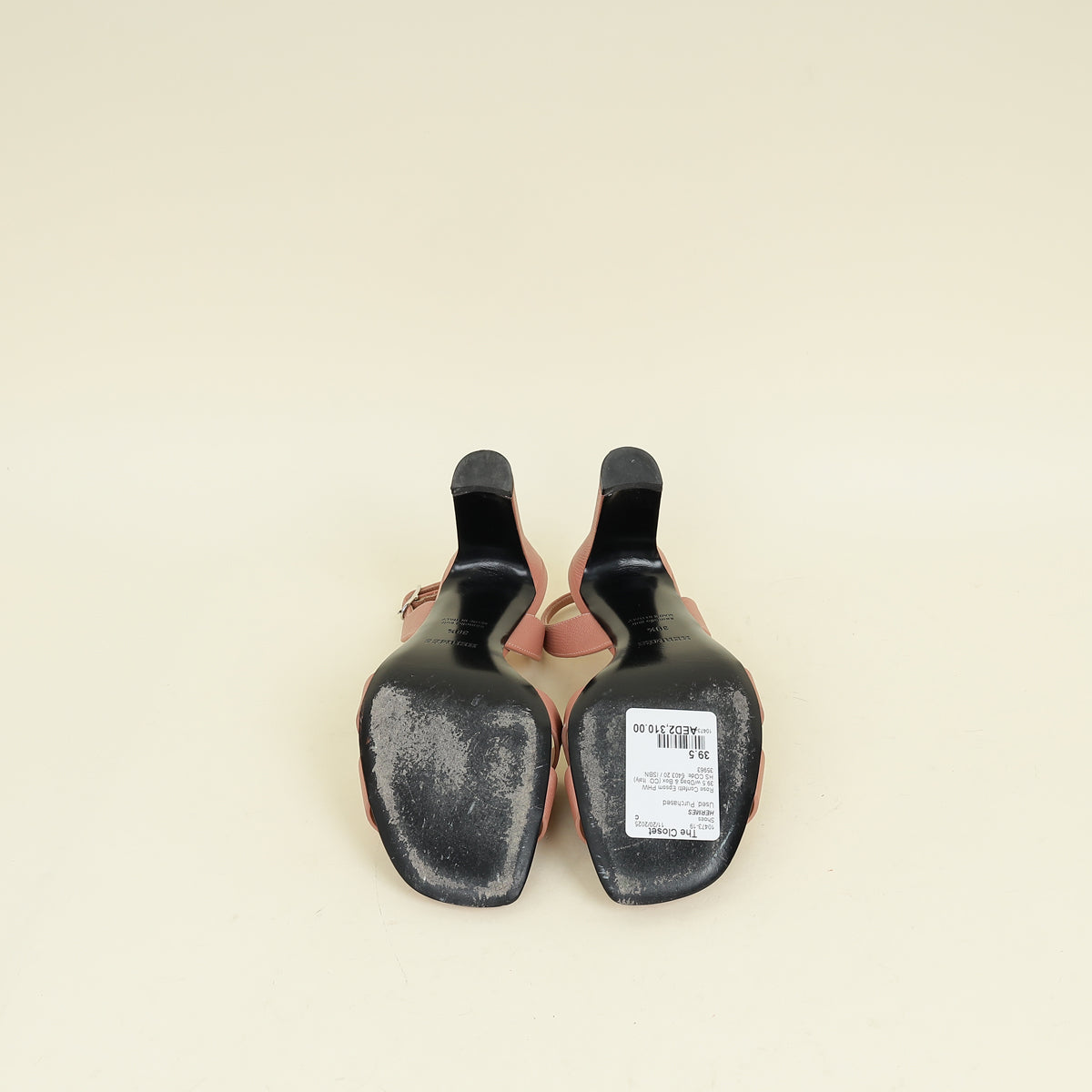 Hermes Rose Confetti Eternite 80 Sandals 39.5