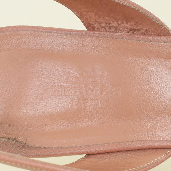 Hermes Rose Confetti Eternite 80 Sandals 39.5