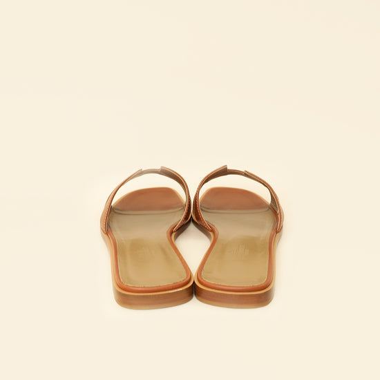 Hermes Gold Oran Sandals 39.5-Hermes-THE CLOSET