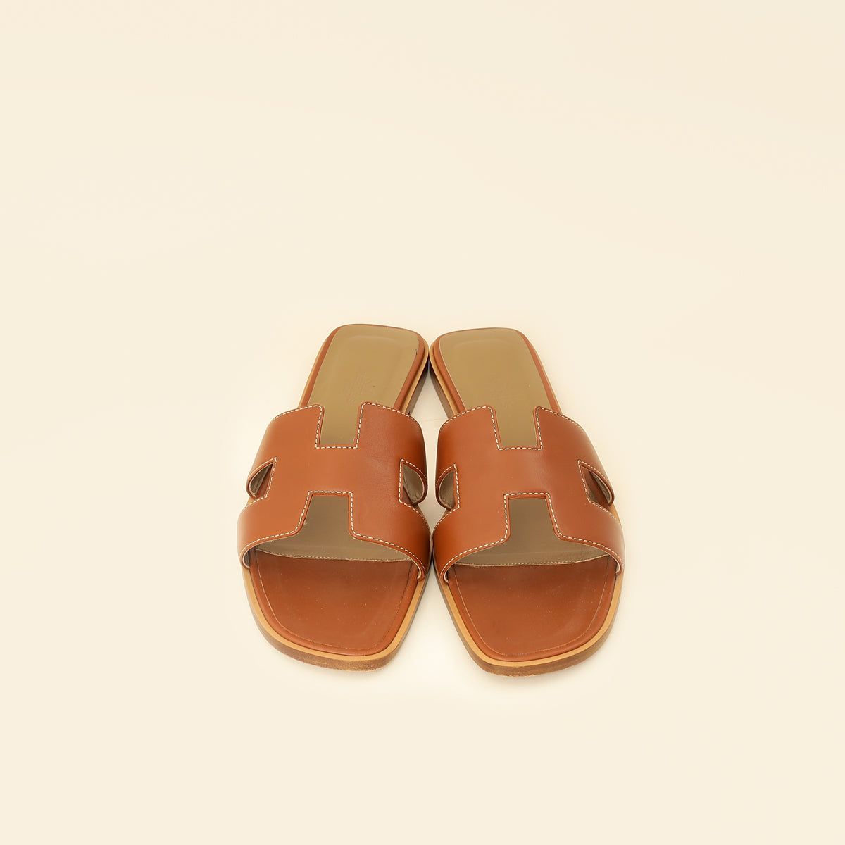 Hermes Gold Oran Sandals 39.5-Hermes-THE CLOSET