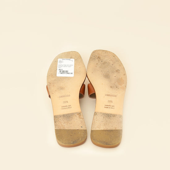 Hermes Gold Oran Sandals 39.5-Hermes-THE CLOSET