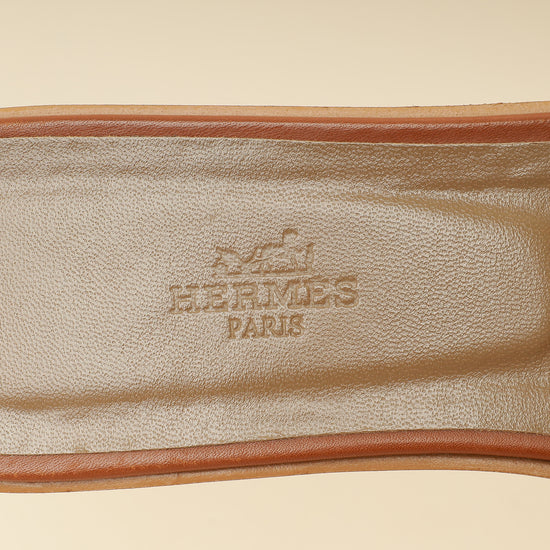 Hermes Gold Oran Sandals 39.5-Hermes-THE CLOSET