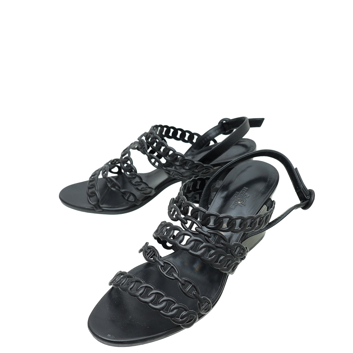 Hermes Noir Romanza Sandals 39.5-Hermes-THE CLOSET