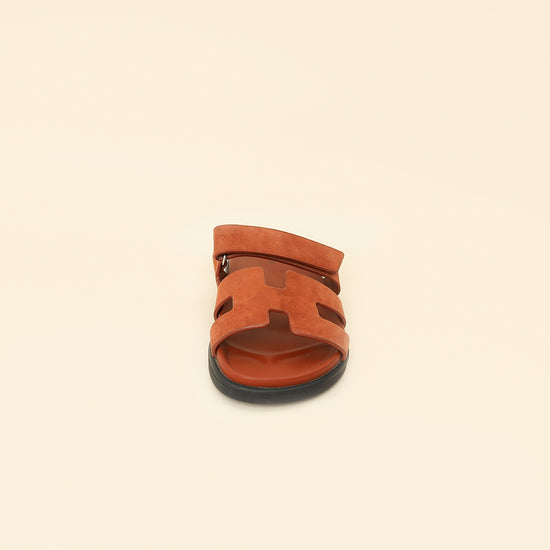 Hermes Cuivre Suede Chypre Sandal 39.5-Hermes-THE CLOSET