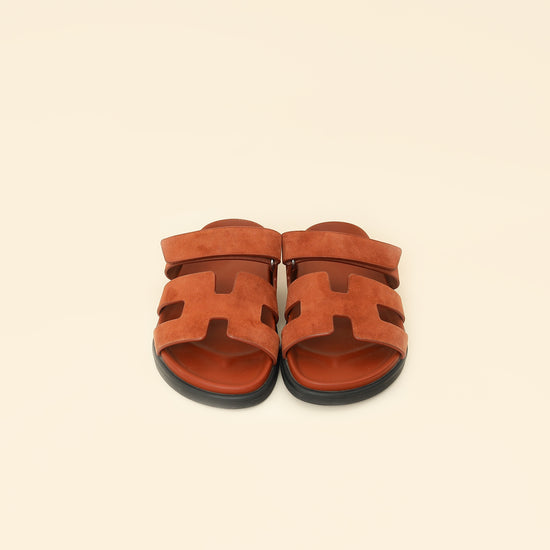 Hermes Cuivre Suede Chypre Sandal 39.5-Hermes-THE CLOSET