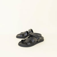 Hermes Black Chypre Sandals 39.5