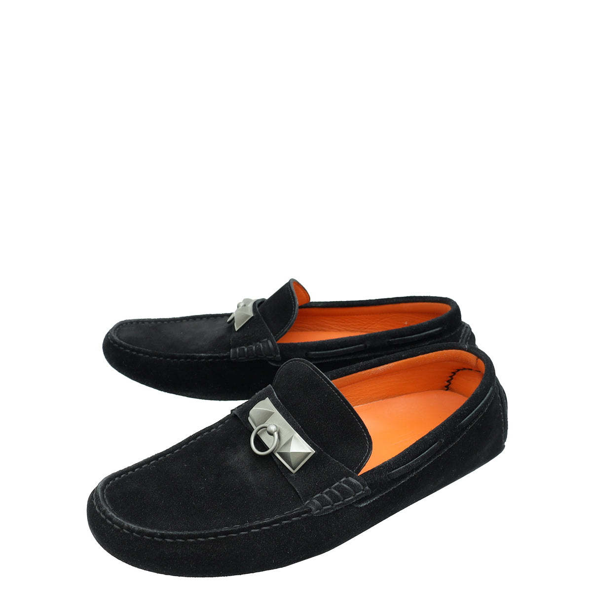 Hermes Noir Suede Irving Loafer 39.5