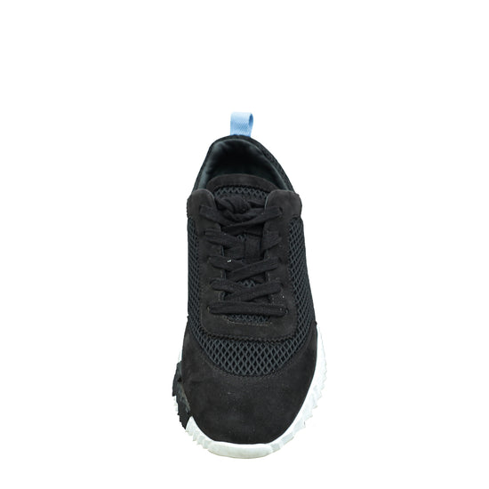 Hermes Graphic Noir Mesh & Suede Bouncing Sneaker 39.5