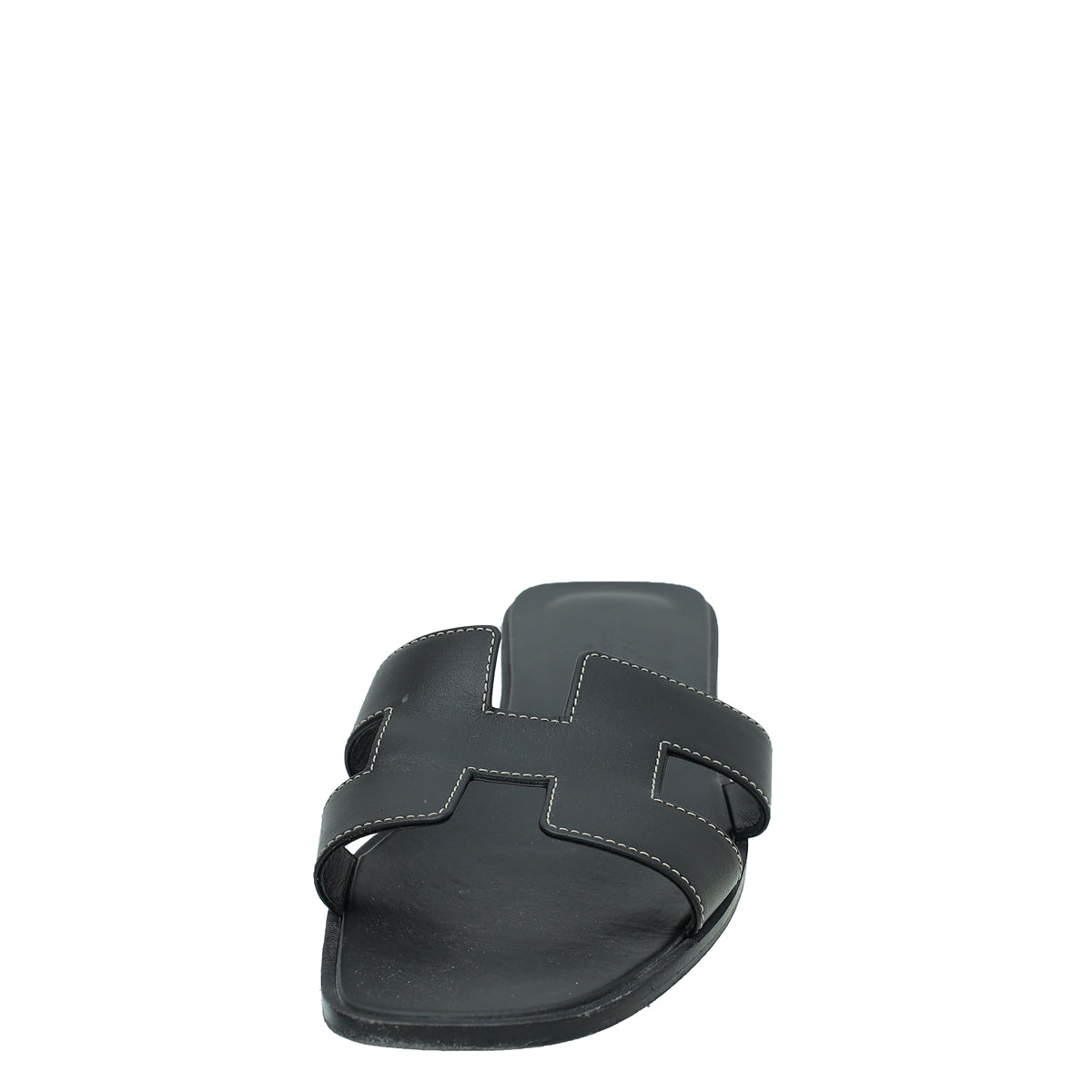 Hermes Noir Oran Calfskin Sandal 39-Hermes-THE CLOSET